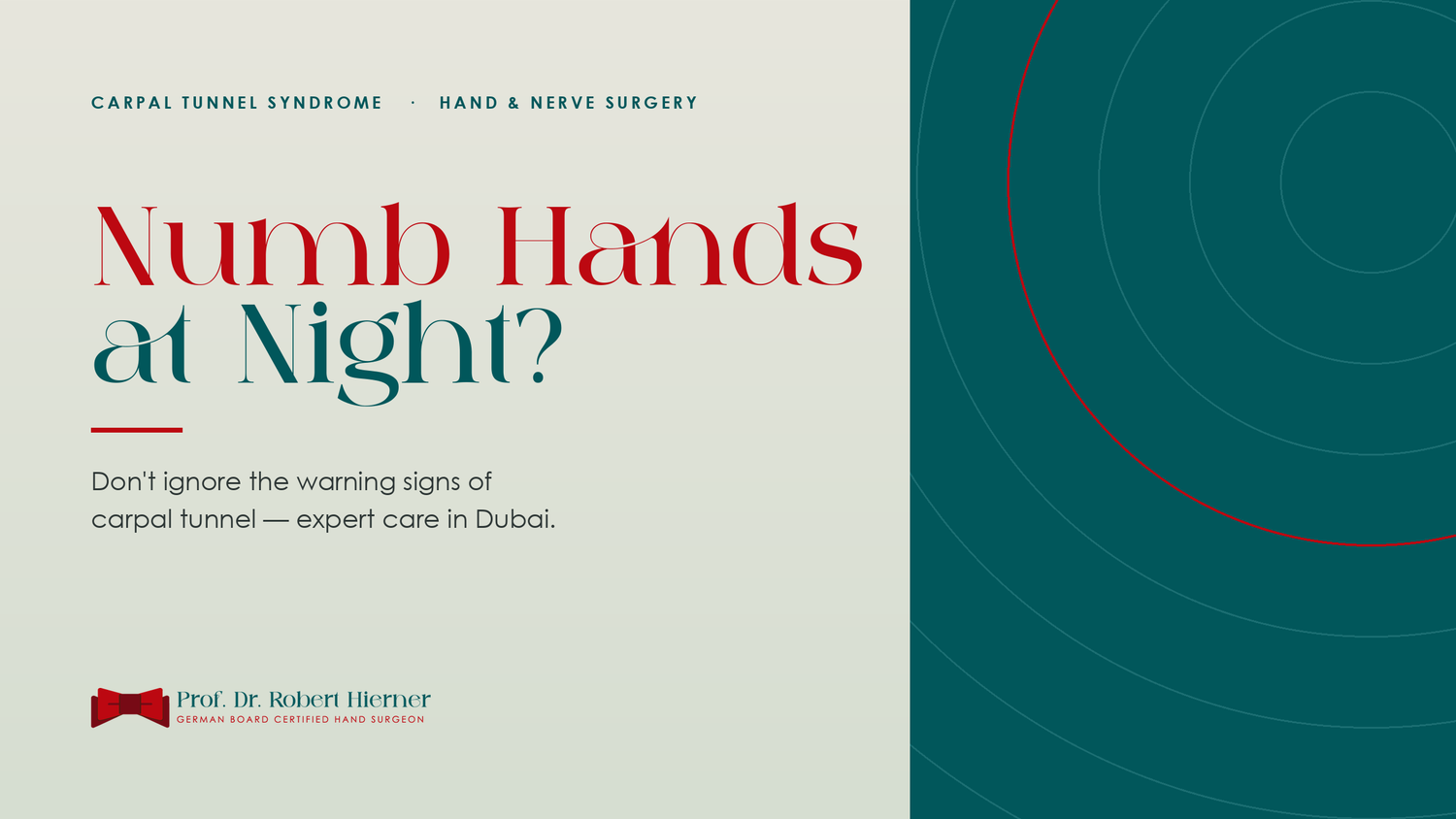 Carpal Tunnel Syndrome: Why Your Hand Goes Numb at Night — and How It's Treated in Dubai